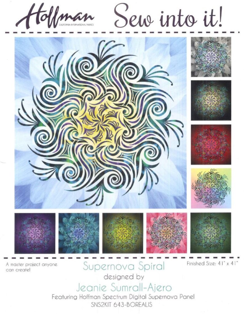Hoffman Sew Into it Supernova Spiral Precut Fabric Quilt Etsy
