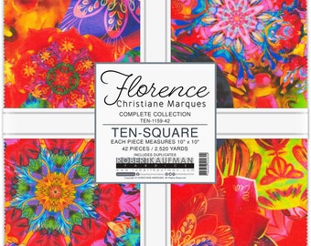 Robert Kaufman~Florence~10" x 10" Layer Cake~42 Pcs/Pack~Multi Colorway~Cotton Fabric by the Pack TEN-1159-42