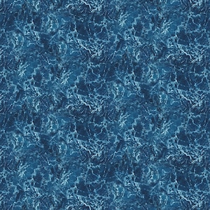 EOB Northcott Naturescapes Rushing Water Dark Blue Cotton Fabric by the Yard or Select Length 25492-46
