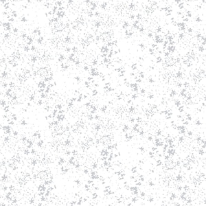 May include: A seamless white background with a pattern of small, light gray floral shapes and scattered speckles. The design has a delicate, textured appearance, suitable for various craft projects or digital designs.