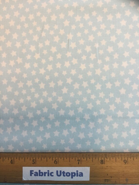 White Stars on Robin/'s Egg Blue Windham YARD Basic Brights Fabric