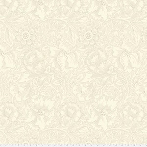 Free Spirit~Original Morris & Co~Poppy~Cream~Cotton Fabric by the Yard or Select Length PWWM029-CREAM