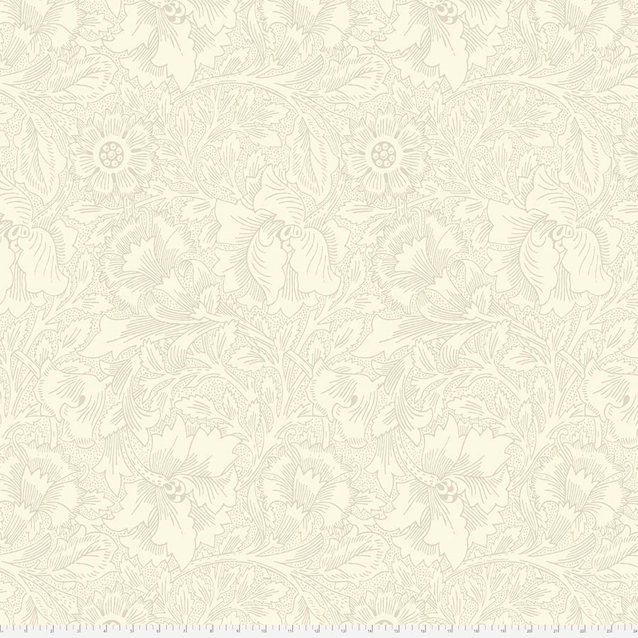 Free Spirit~Original Morris & Co~Poppy~Cream~Cotton Fabric by the Yard or Select Length PWWM029-CREAM