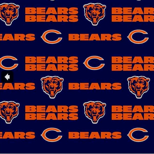 Fabric Traditions~NFL Cotton~Chicago Bears~Navy~Cotton Fabric by the Yard or Select Length 6312-D