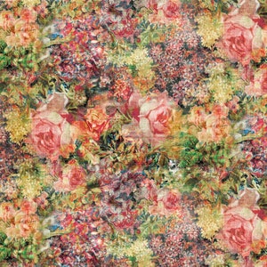 Free Spirit~Tim Holtz Eclectic Elements Foundations~Floral Bouquet~Multi~Cotton Fabric by the Yard Select Length PWTH014-MLT
