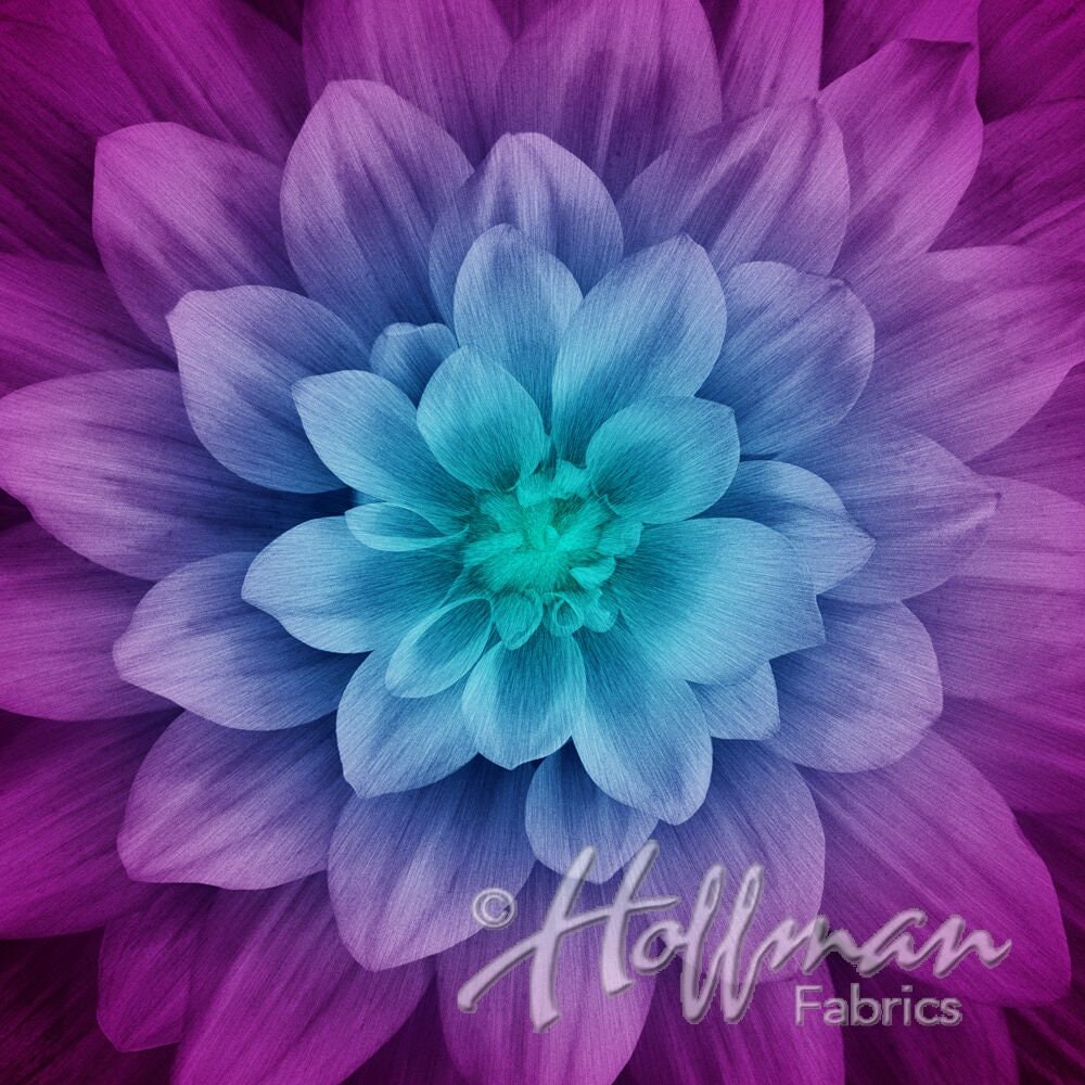Hoffman - Dream Big - Floral - Aurora - Digital Print - 42" Squa…