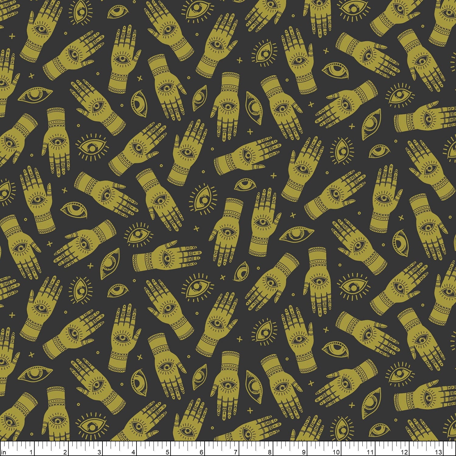Michael Miller When Stars Align Palmistry Green Cotton Fabric by