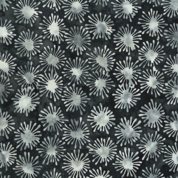 Anthology~Obsidian Baliscapes Batik~Cells~Charcoal~Cotton Batik Fabric by the Yard or Select Length 2328Q-X