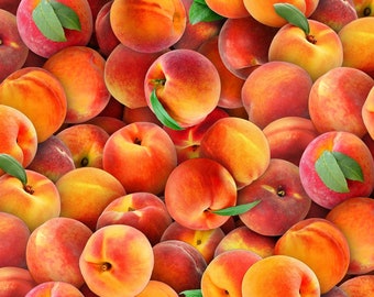 Elizabeths Studio~Food Festival~Peaches~Multi~Cotton Fabric by the Yard or Select Length 578E-MLT