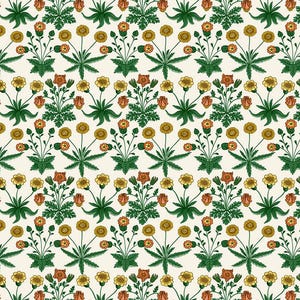 Free Spirit~Buttermere by The Original Morris & Co~Daisy~Ivory~Cotton Fabric by the Yard or Select Length PWWM088-IVORY