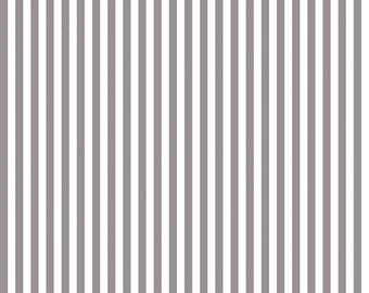 Riley Blake~Stripes~1/4" Stripes~Gray/White~Cotton Fabric by the Yard or Select Length C555R-GRAY