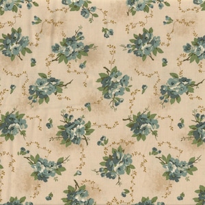 Primrose Hoop Cerulean - Edyta Sitar - PER QUARTER METRE Primrose Hoop Cerulean - Edyta Sitar - PER QUARTER METRE