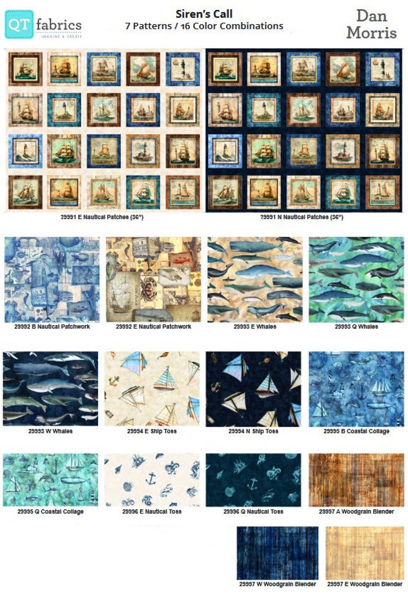 Quilting TreasuresSirens Call36.5 x 42 Nautical Patches PanelDigitalNavyCotton Fabric by the Panel 29991-N image 3