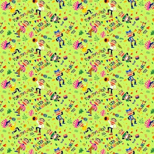 Michael Miller~Paul Frank~Carnival Toss~Lime~Cotton Fabric by the Yard or Select Length DDC10510-LIME