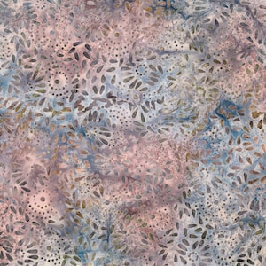 Wilmington Batiks~Plum Bouquet~Circle Dots and Petals~Blue/Green~Cotton Batik Fabric by the Yard or Select Length 22296-471