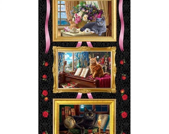 Cat Panel Fabric | Etsy