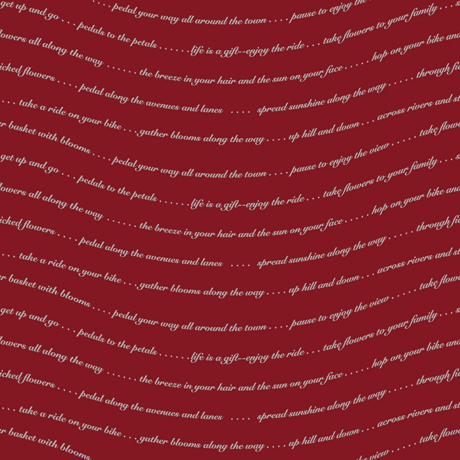 Riley Blake~Petals & Pedals~Text~Red~Cotton Fabric by the Yard or Select Length C11142R-RED