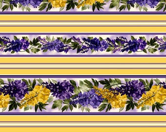 Michael Miller~wisteria Lane~stripe~digital~citron~cotton Fabric