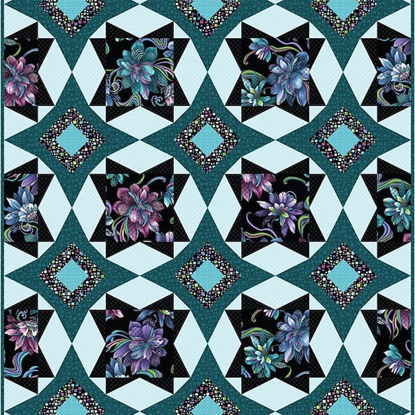 Quilt Kit~Star Struck~60" x 80" Xanadu by Ann Lauer Lap/Throw Quilt (includes pattern and fabric for top of quilt & binding) AAFQK-1124