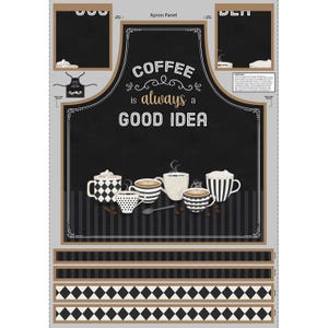 Wilmington Prints~Coffee Life~29-1/4&quot; x 44&quot; DIY Coffee is Always Good Apron Panel~Multi~Cotton Fabric by the Panel 82666-912