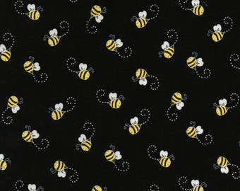 Timeless Treasures~You Are My Sunshine~Bees~Black~Cotton Fabric by the Yard or Select Length C5496-BLK