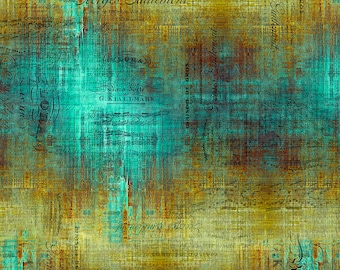 EOB Free Spirit Abandoned II by Tim Holtz Piano Sorte Patina Cotton Fabric by the Yard or Select Length PWTH138-PATINA