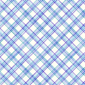 May include: A seamless pattern of blue and purple plaid with a white background. The pattern is made up of thin lines that intersect at right angles to create a checkered design.