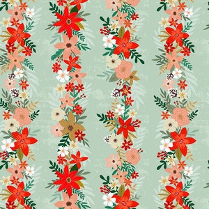 Free Spirit~Christmas Spirit by Mia Charro~Christmas Delight~Sage~Cotton Fabric by the Yard or Select Length PWMC070-XSAGE