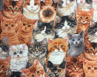 Elizabeths Studio~Adorable Pets~Packed Cats~Multi~Cotton Fabric by the Yard 3802E-MLT