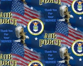 Sykel Enterprises - Military Prints - Air Force Flags - Multi-Cotton Fabric by the Yard 1253AF-X