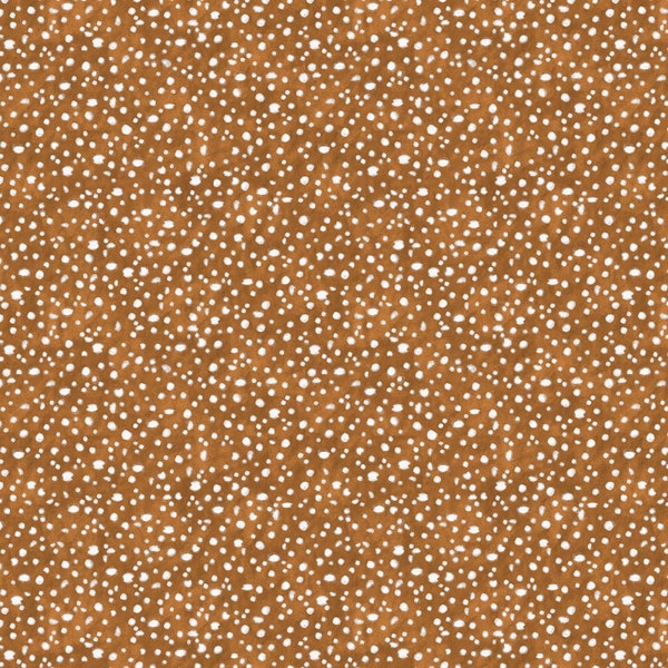 Wilmington Prints~Savor the Gnoment~Mushroom Dots~Brown~Cotton Fabric by the Yard or Select Length 39724-221