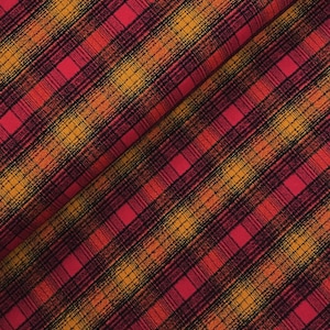 Tessuto di flanella tinto in filo Robert Kaufman Mammoth Flannel Plaid Cayenne tagliato su misura SRKF15604115