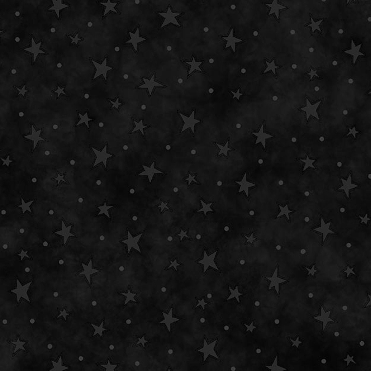 EOB~Henry Glass~Starry Basics~Stars~Black~Cotton Fabric by the Yard or Select Length 8294-99