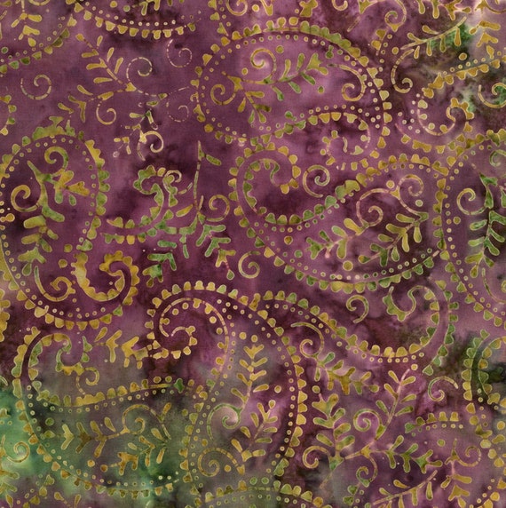 Eobtimeless Treasurestonga Batikpaisleylushcotton Batik Fabric by the Yard  or Select Length B6203-LUSH 