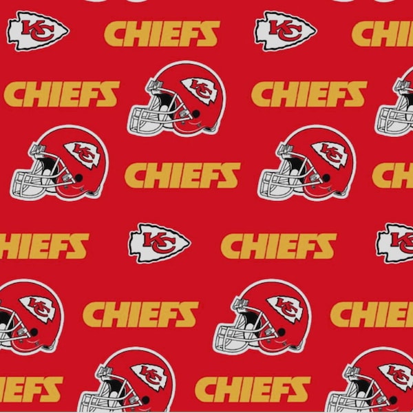 Fabric Traditions~NFL Cotton~Kansas City Chiefs~Red~Cotton Fabric by the Yard or Select Length 6315-D