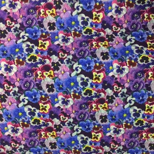 Elizabeths Studio - Lovely Pansies - Packed Pansies - Purple - Cotton Fabric by the Yard or Select Length 561E-PRPL