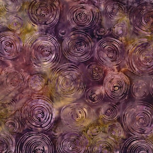 Wilmington Batiks~Plum Bouquet~Circle Swirls~Plum~Cotton Batik Fabric by the Yard or Select Length 22294-672