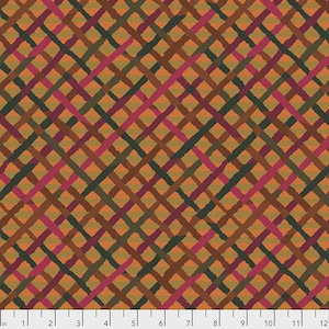 Free Spirit~Kaffe Fassett Collective~February 2020~Mad Plaid~Rust~Cotton Fabric by the Yard or Select Length PWBM037-RUST