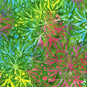 Anthology~JDJ Espirit Batik~Full Bloom~Gem~Cotton Batik Fabric by the Yard or Select Length 388Q-X
