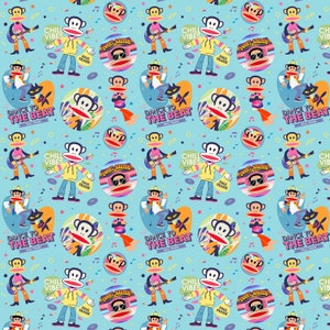 Michael Miller~Paul Frank~Dance Off~Aqua~Cotton Fabric by the Yard or Select Length DDC10512-AQUA