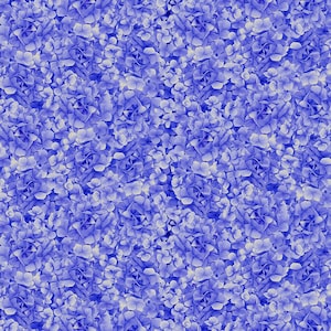 Timeless Treasures~Hydrangea Bliss~Packed Petals~Digital~Blue~Cotton Fabric by the Yard or Select Length CD1967-BLUE