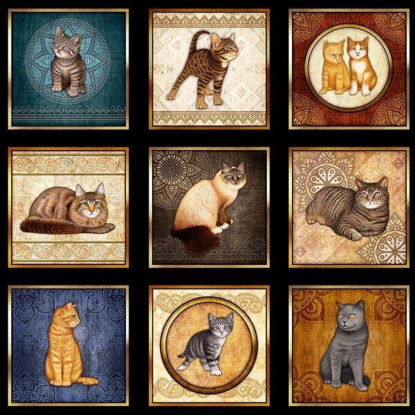 Cat Quilt Panel Etsy
