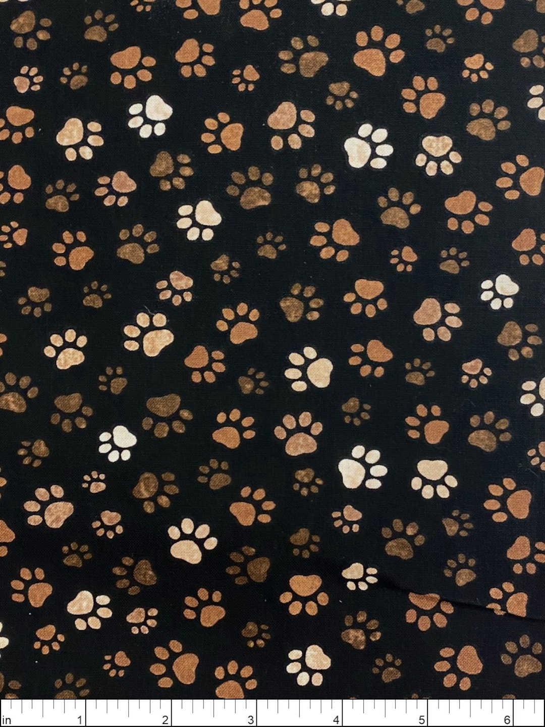 Timeless Treasures - I Love Dogs - Paw Prints - Mud - Cotton Fabric by Select Length C1846-MUD