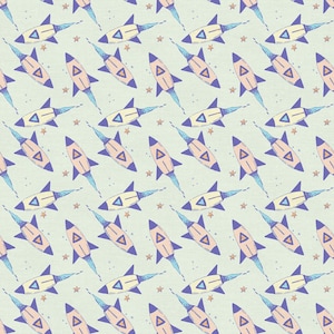 Paintbrush Studio~Dreamy~Rockets~Cream~Cotton Fabric by the Yard or Select Length 120-22593