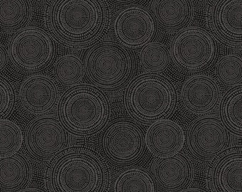 EOB~Tessuti Windham~Radiance~Texture circolare Basic~Nero~Tessuto di cotone tagliato su misura o Seleziona lunghezza 53727-60