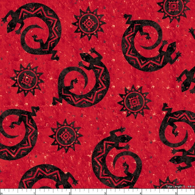 Red Windham Lizards Cotton Fabric by the Yard 51391-4 Coyote Canyon