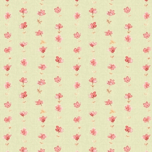 Wilmington Prints~Daisy Days~Floral Stripe~Green/Pink~Cotton Fabric by the Yard or Select Length 83313-732