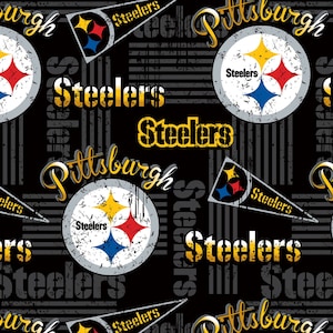 Fabric Traditions~NFL Cotton~Pittsburgh Steelers~Retro~Multi~58/60 "breiter Baumwollstoff~Baumwollstoff lose Ware oder Länge auswählen 14450-D