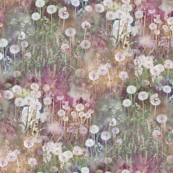 Dandelion wishes, Hoffman Quilting Cotton, Meadow Fabric, Dandelions V5310-170