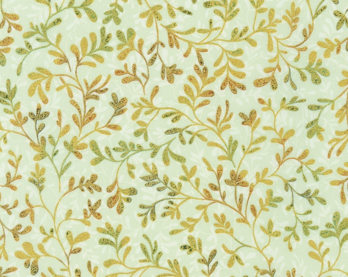 Robert Kaufman Fiorella Vines W/ Metallic Gold Leaf Etsy